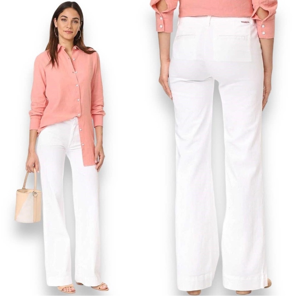Hudson Jeans NWT Joplin Wide-Leg Trousers 27 White